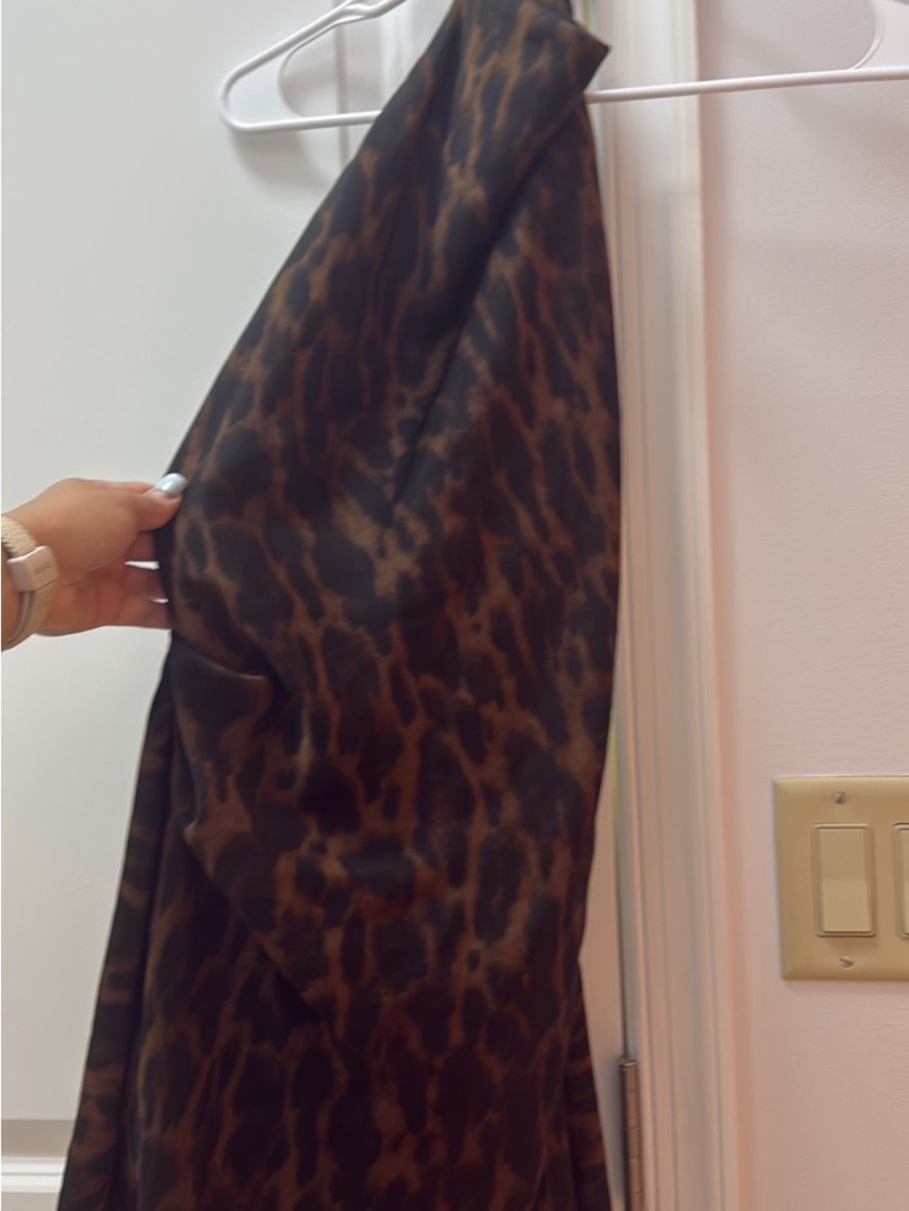 Aritzia TEN Backless Animal-Print Dress in Brown and Black